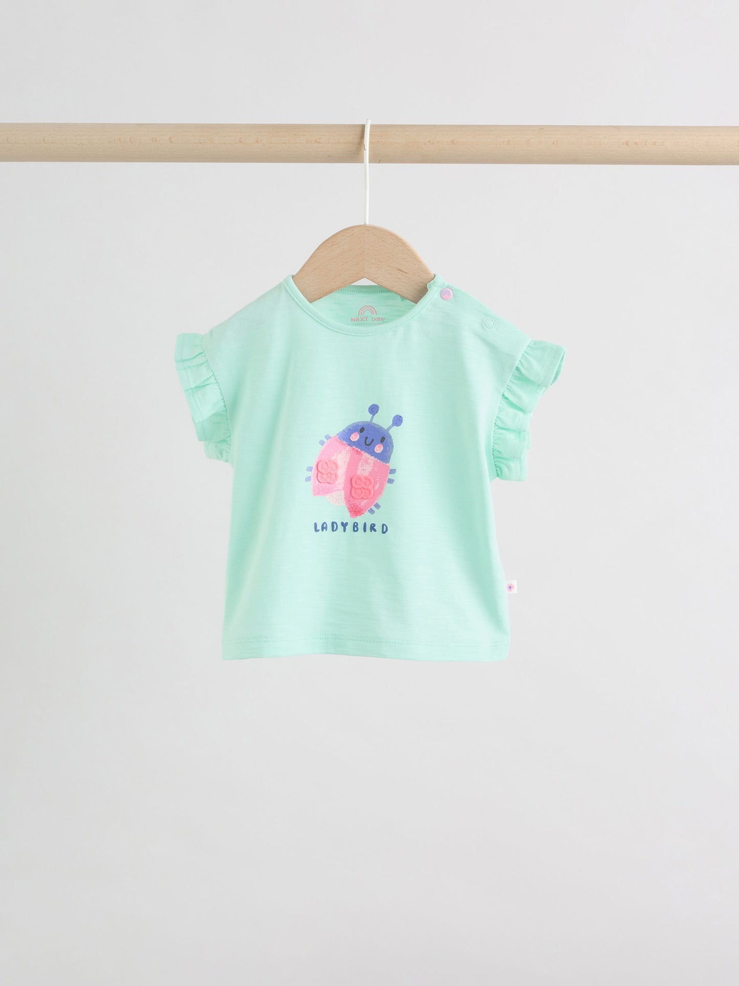 Green Pink Ladybird Short Sleeve Baby Top and Short Set 2 Piece (0mths-2yrs) image 3