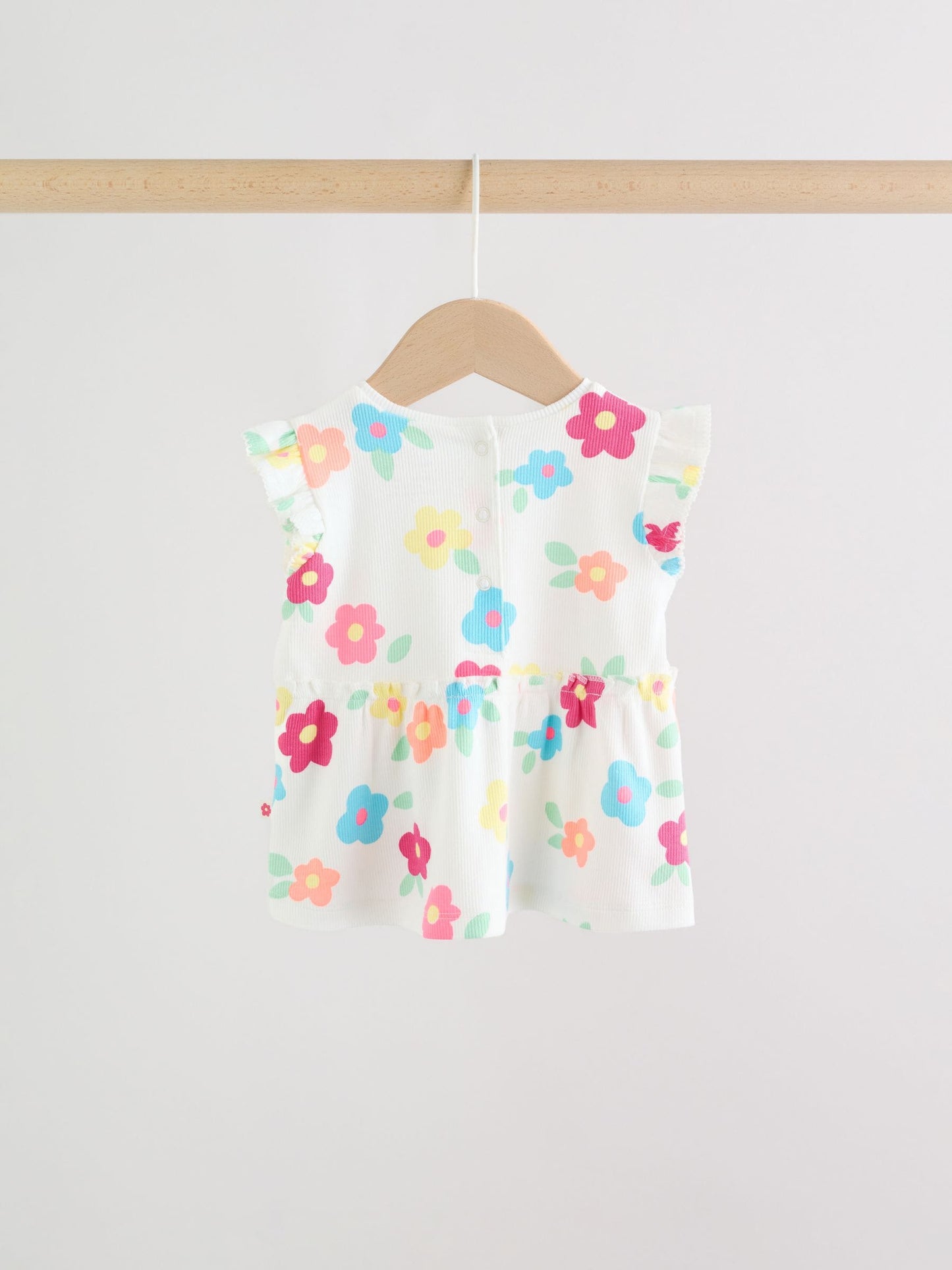 White Flower Rib Top and Leggings Baby Set 2 Piece (0mths-2yrs) image 3