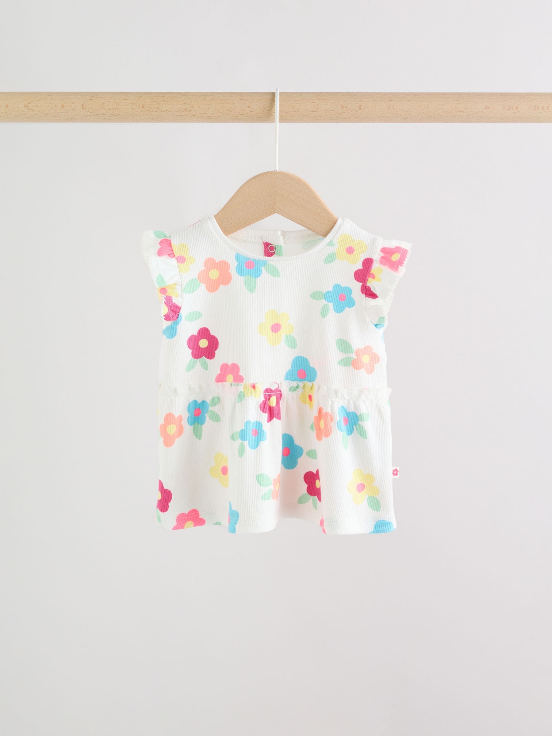 White Flower Rib Top and Leggings Baby Set 2 Piece (0mths-2yrs) image 4