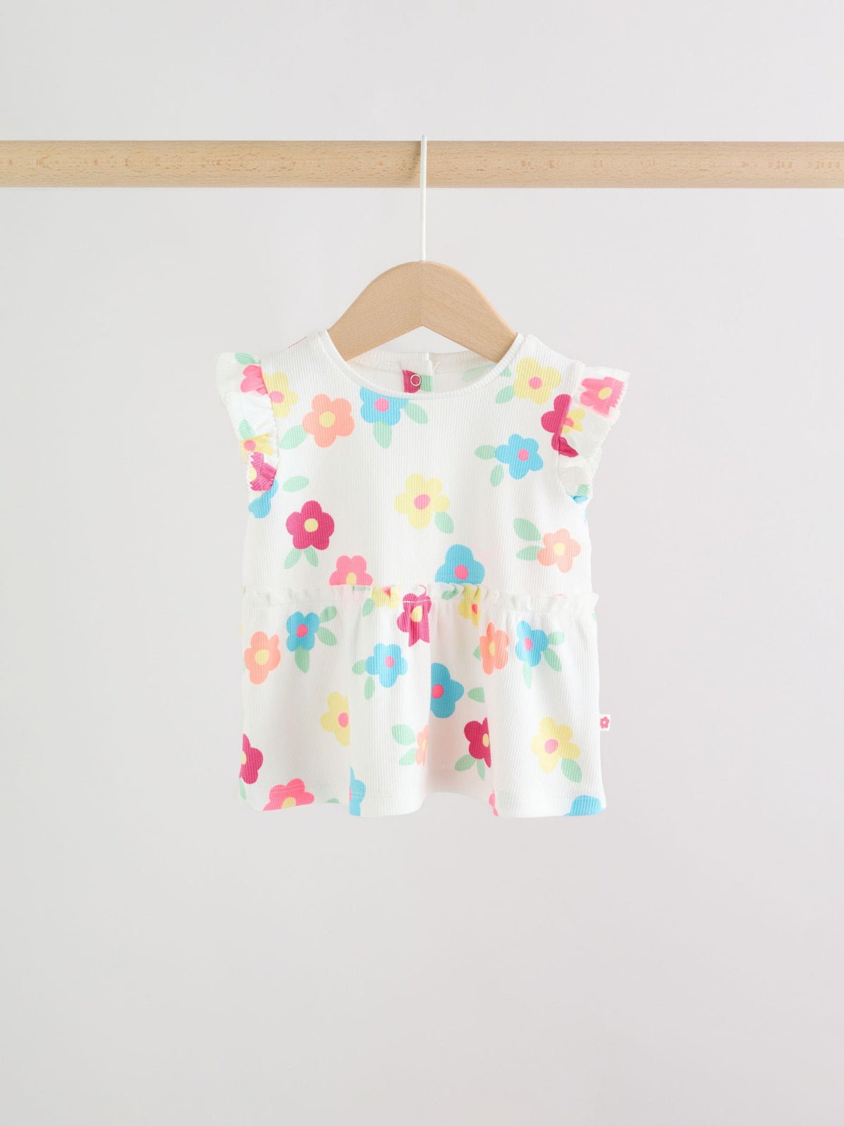 Dsiney Kidz - White Flower Rib Top and Leggings Baby Set 2 Piece (0mths-2yrs) image 4