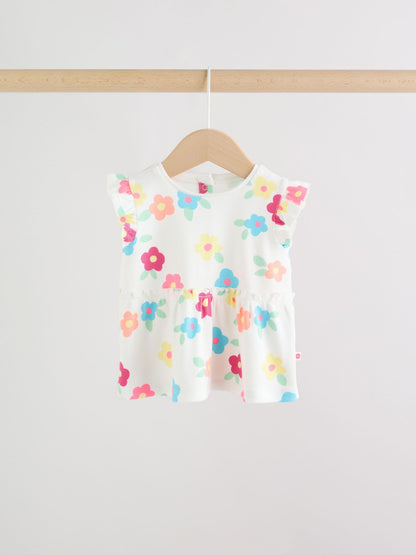 White Flower Rib Top and Leggings Baby Set 2 Piece (0mths-2yrs) image 4