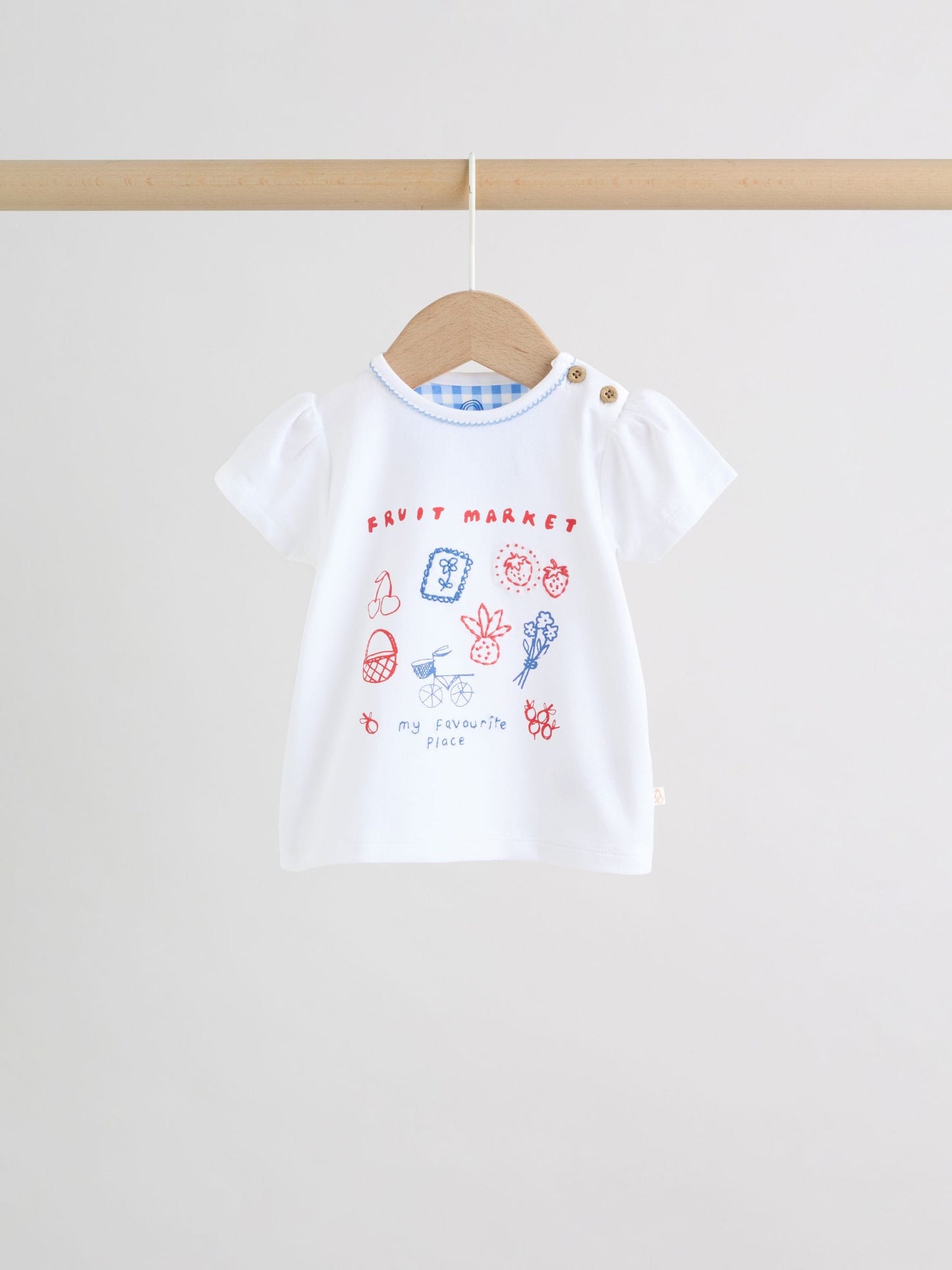 White Picnic Short Sleeve Baby Top and Short Set 2 Piece (0mths-2yrs) image 6