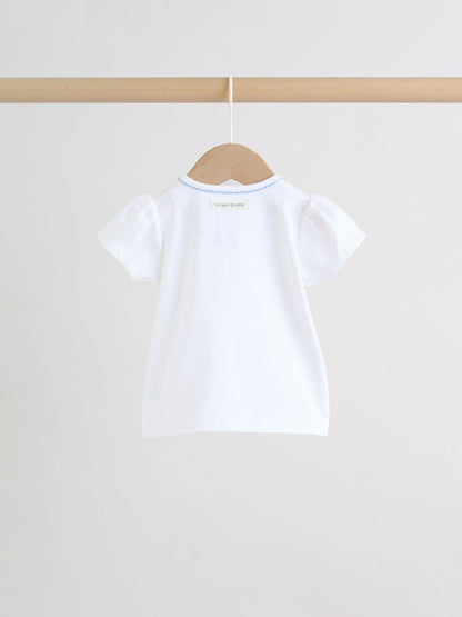 White Picnic Short Sleeve Baby Top and Short Set 2 Piece (0mths-2yrs) image 8
