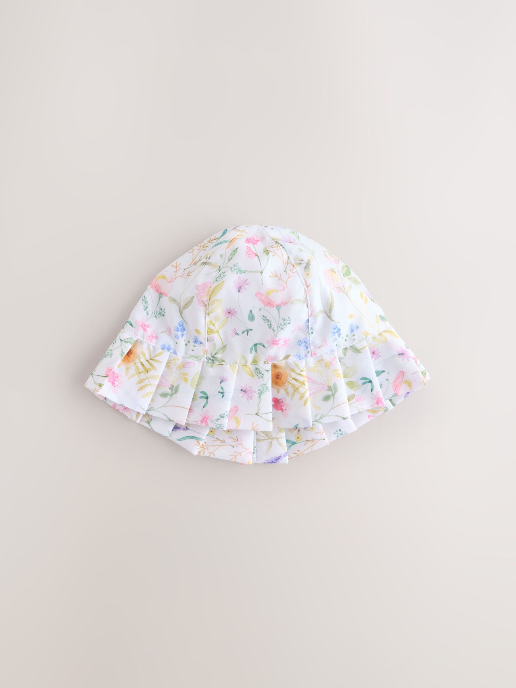 Pink Floral and Gingham Baby Woven Bucket Hats 2 Pack image 2