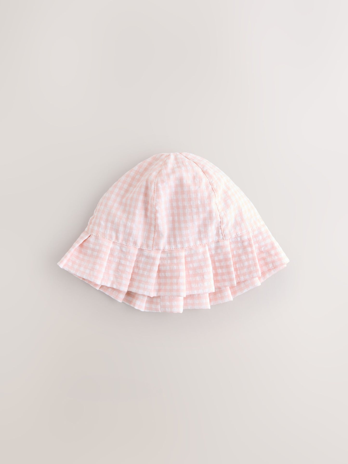 Pink Floral and Gingham Baby Woven Bucket Hats 2 Pack image 3