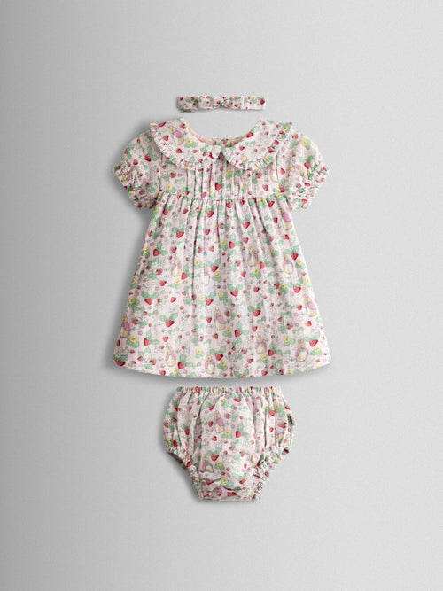 JoJo Maman Bébé Pink Flopsy Bunny Dress, Knicker & Headband Set image 1