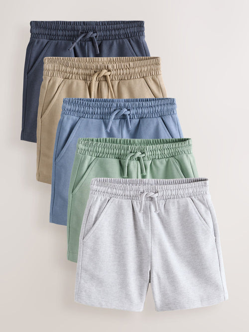 Sage Green Blue And Grey Jersey Shorts 5 Pack (3mths-7yrs) image 1