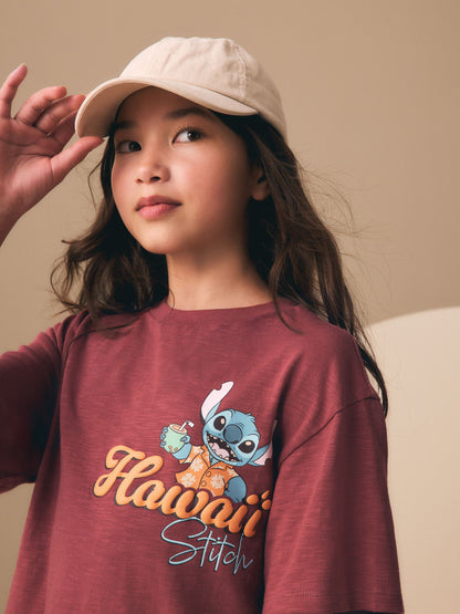 Dsiney Kidz - Chocolate Brown Lilo & Stitch License T-Shirt and Cycle Shorts Set (3-16yrs) image 4