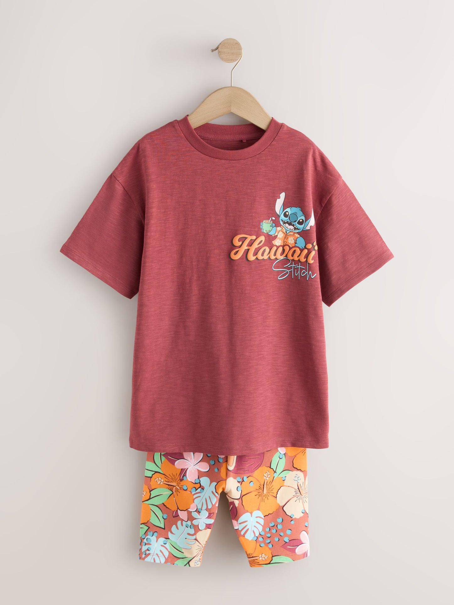 Dsiney Kidz - Chocolate Brown Lilo & Stitch License T-Shirt and Cycle Shorts Set (3-16yrs) image 5