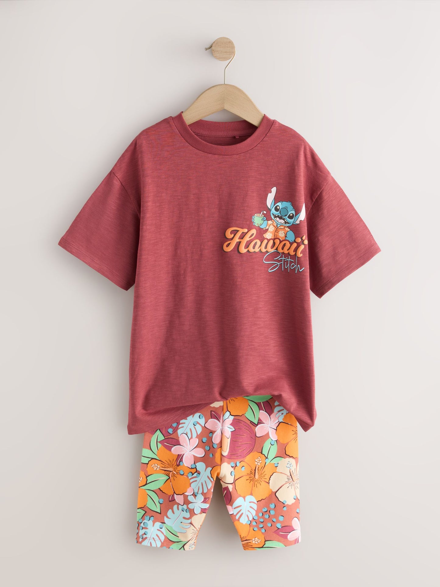 Dsiney Kidz - Chocolate Brown Lilo & Stitch License T-Shirt and Cycle Shorts Set (3-16yrs) image 6