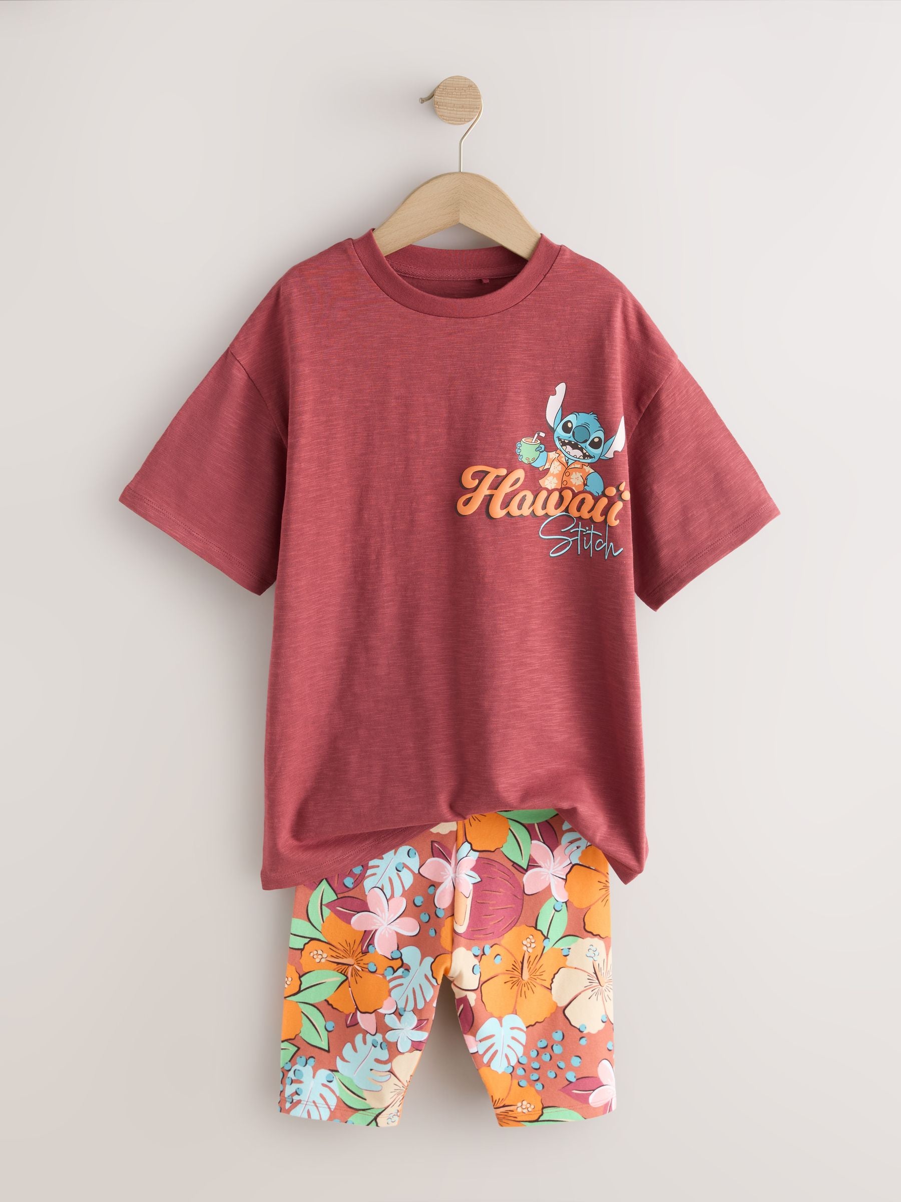 Dsiney Kidz - Chocolate Brown Lilo & Stitch License T-Shirt and Cycle Shorts Set (3-16yrs) image 6