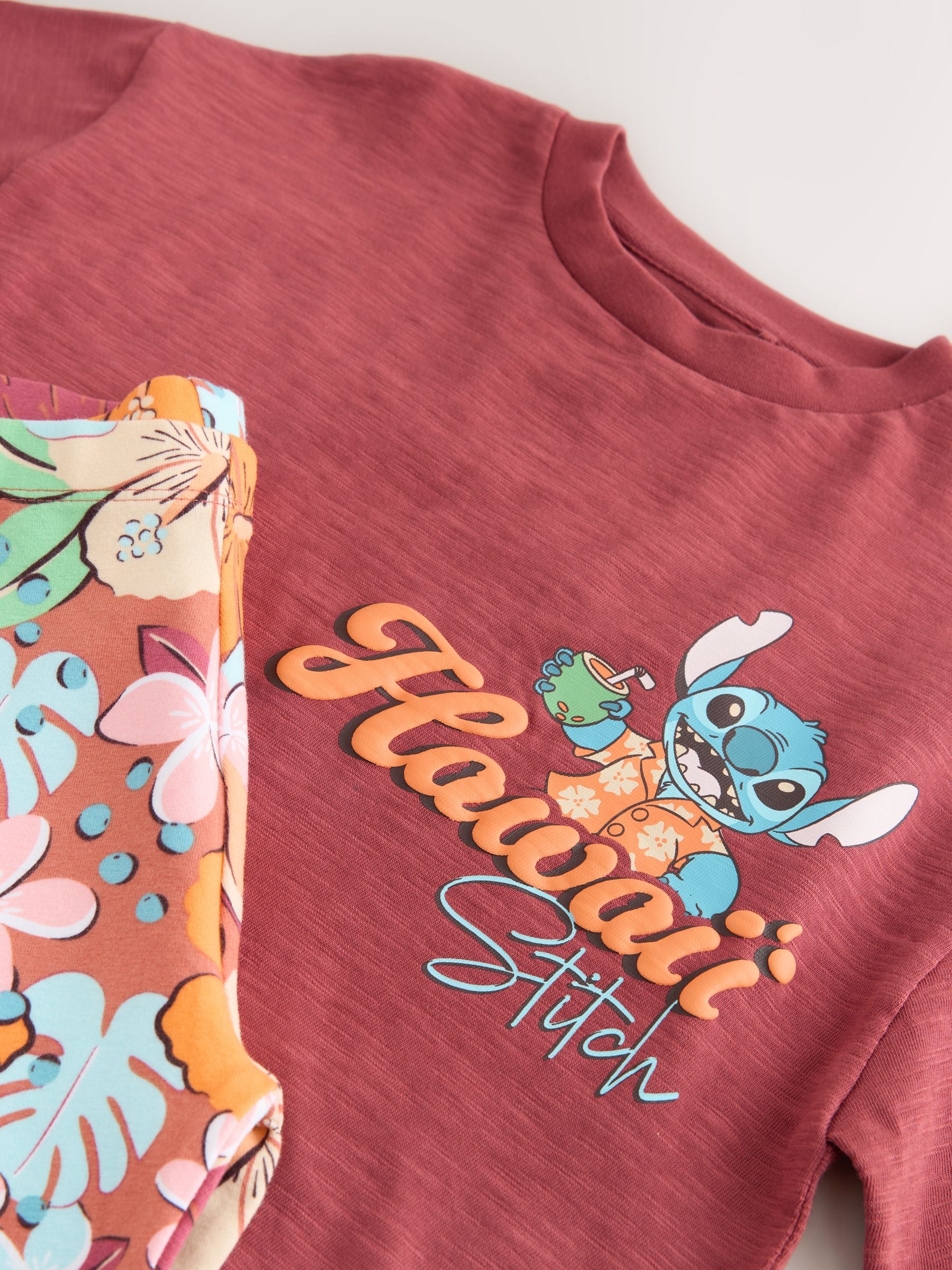 Dsiney Kidz - Chocolate Brown Lilo & Stitch License T-Shirt and Cycle Shorts Set (3-16yrs) image 9