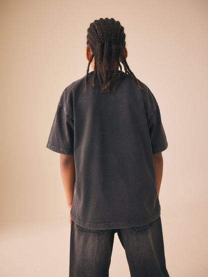 Dsiney Kidz - Charcoal Grey Washed Single Minecraft T-Shirt (3-16yrs) image 3