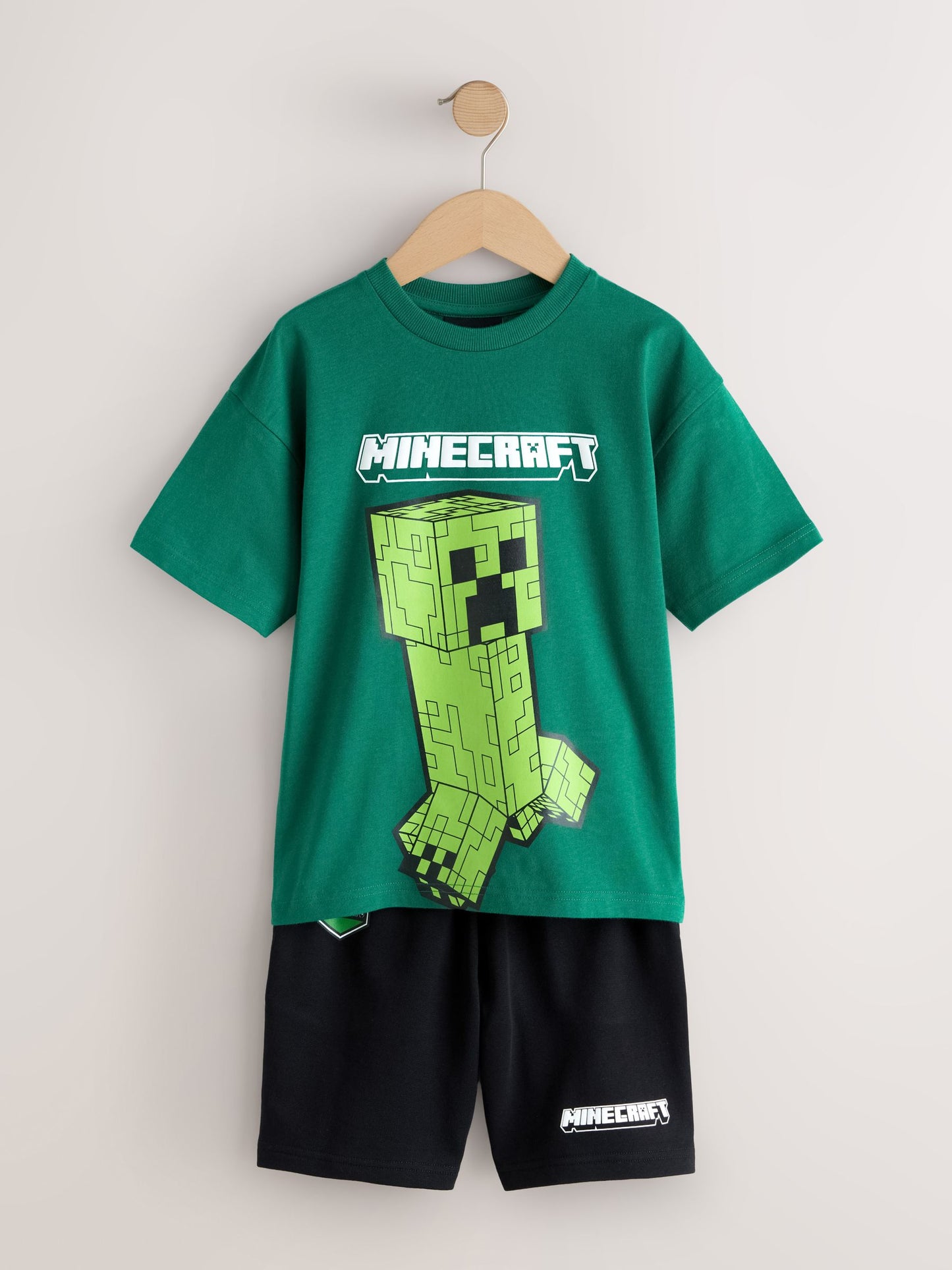 Dark Green/Black Minecraft T-Shirt and Shorts Set (3-16yrs) image 5