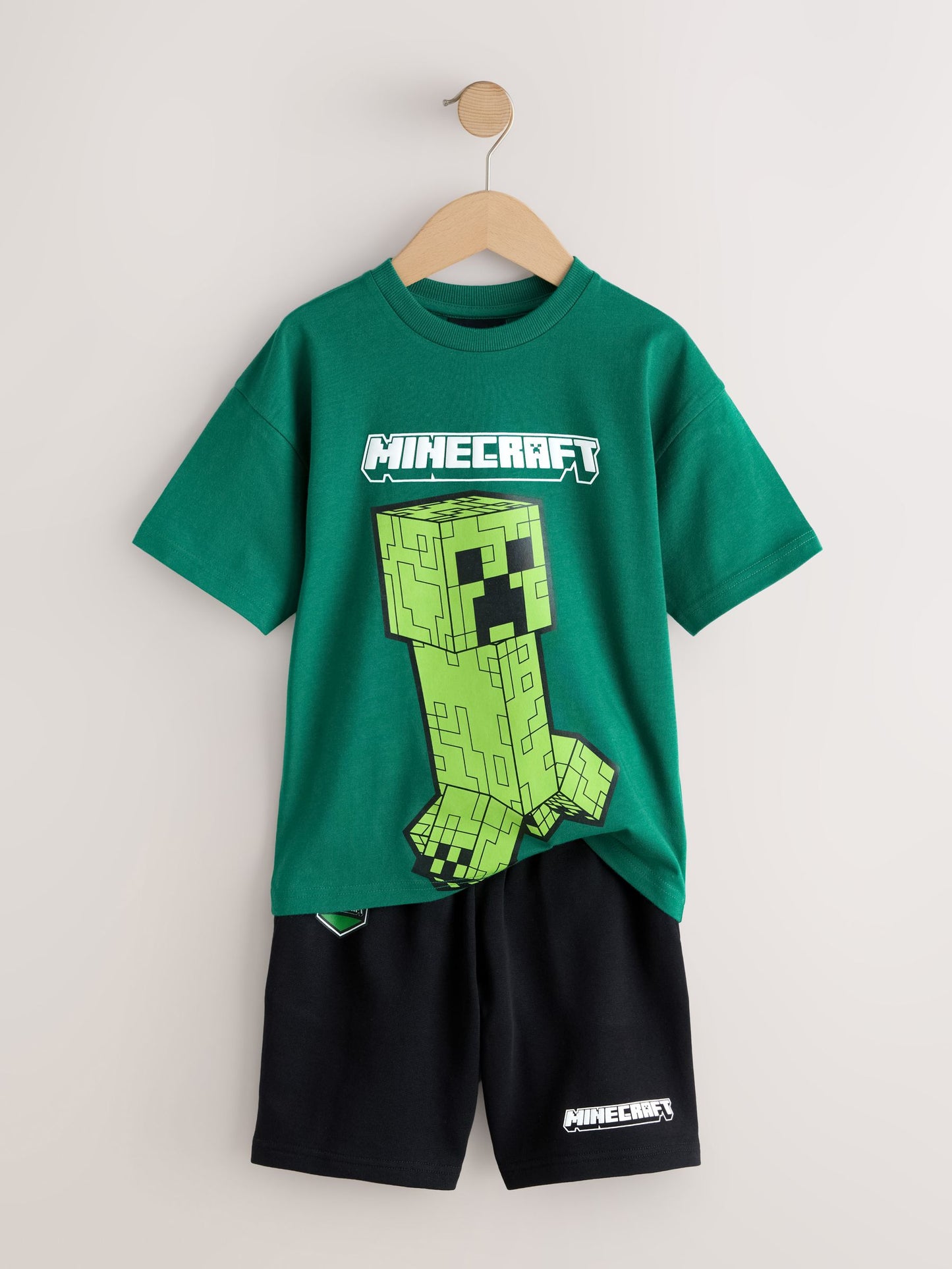 Dark Green/Black Minecraft T-Shirt and Shorts Set (3-16yrs) image 6