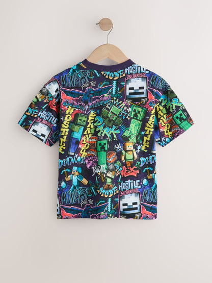 Dsiney Kidz - Purple All Over Print Single Minecraft T-Shirt (3-16yrs) image 2