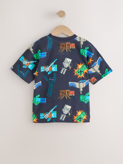 Dsiney Kidz - Black All Over Print Single Minecraft T-Shirt (3-16yrs) image 4