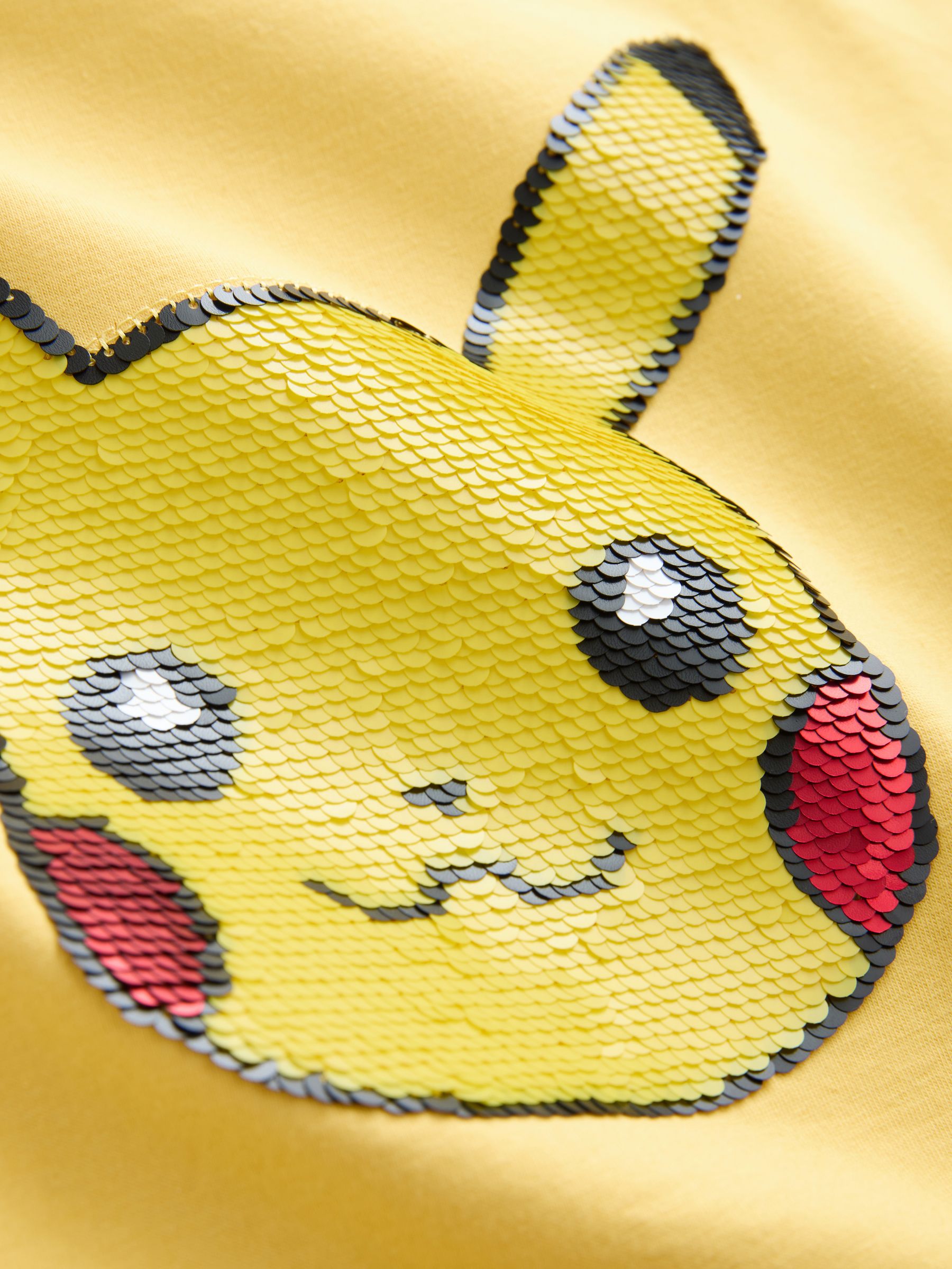 Dsiney Kidz - Yellow Sequin Pokémon Short Sleeve T-Shirt (3-16yrs) image 3