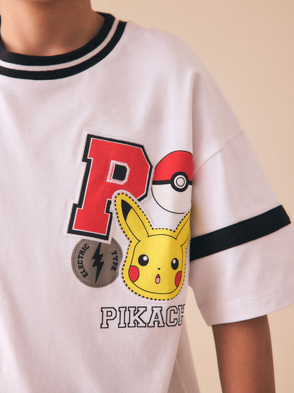 Dsiney Kidz - White Varsity Pokémon Short Sleeve T-Shirt (3-16yrs) image 4