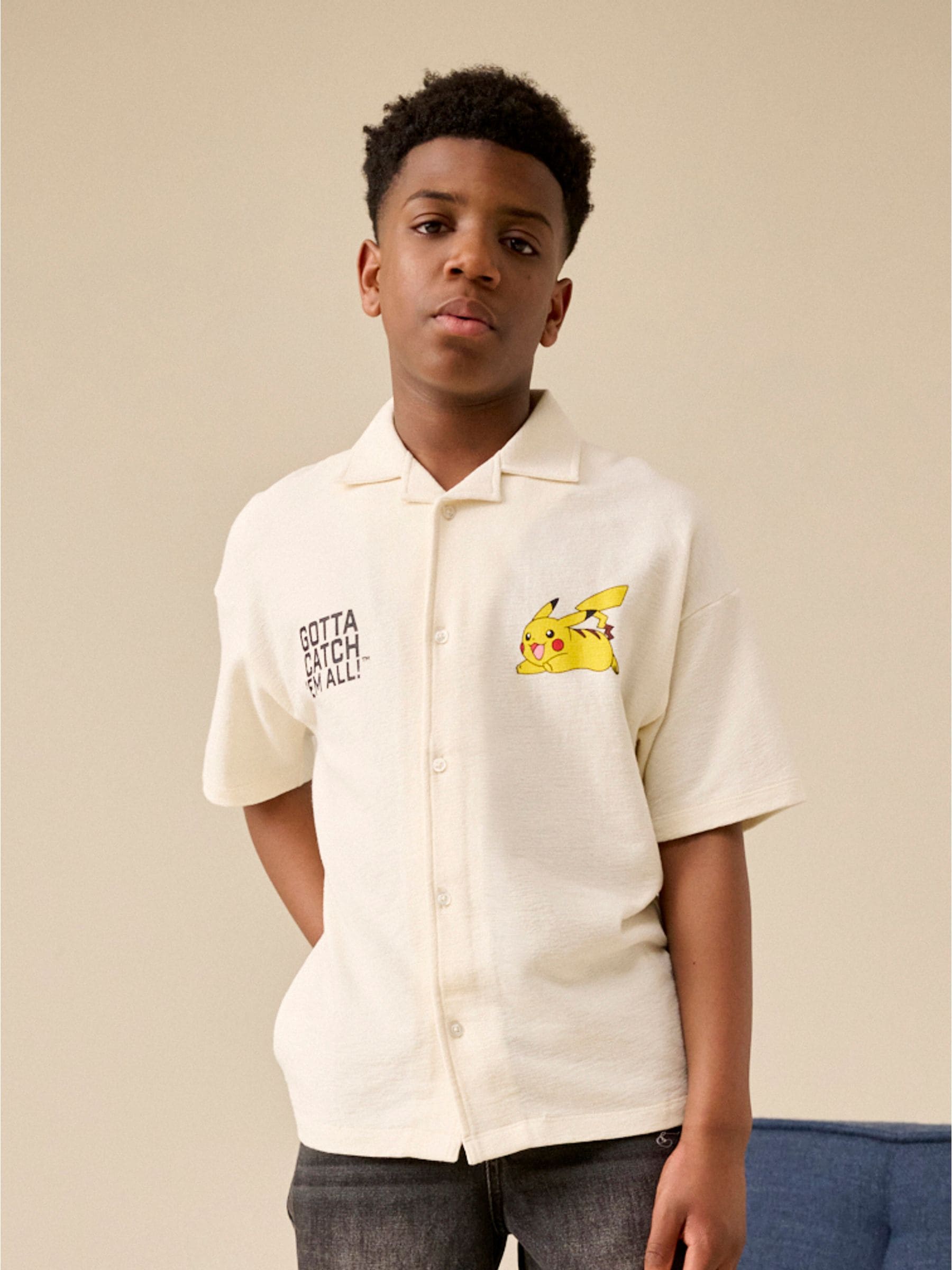 Dsiney Kidz - White Pokemon Textured Jersey Shirt (4-14yrs) image 1