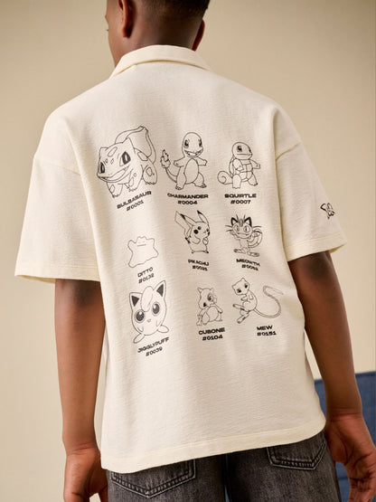 Dsiney Kidz - White Pokemon Textured Jersey Shirt (4-14yrs) image 3