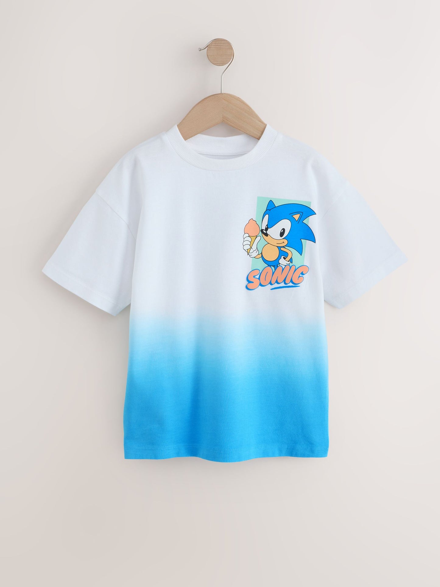 Dsiney Kidz - White/Blue Dip Dye Sonic T-Shirt (3-16yrs) image 1