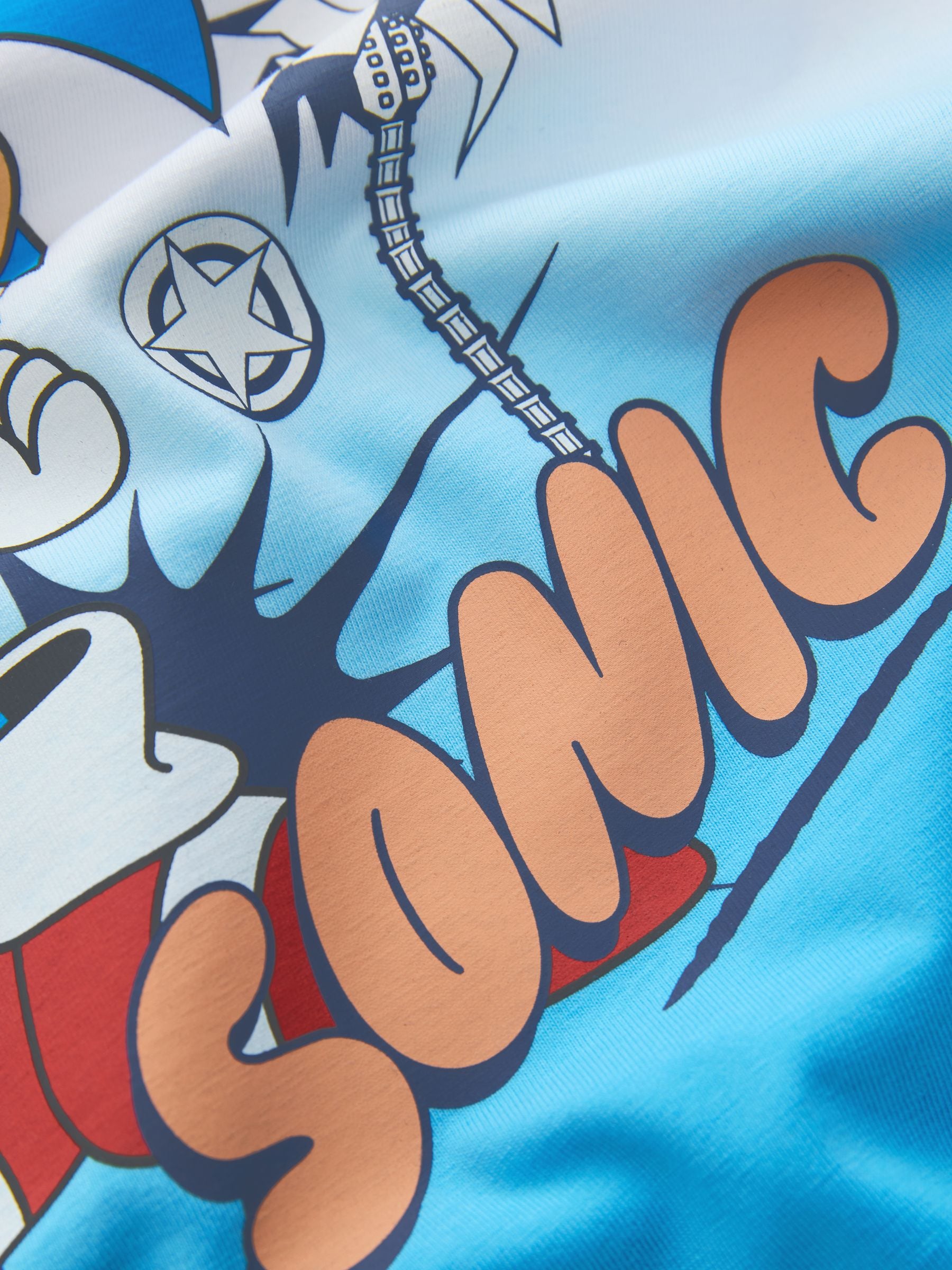 Dsiney Kidz - White/Blue Dip Dye Sonic T-Shirt (3-16yrs) image 3