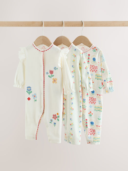 Red/White/Navy Baby Sleepsuits 3 Pack (0mths-3yrs) image 1