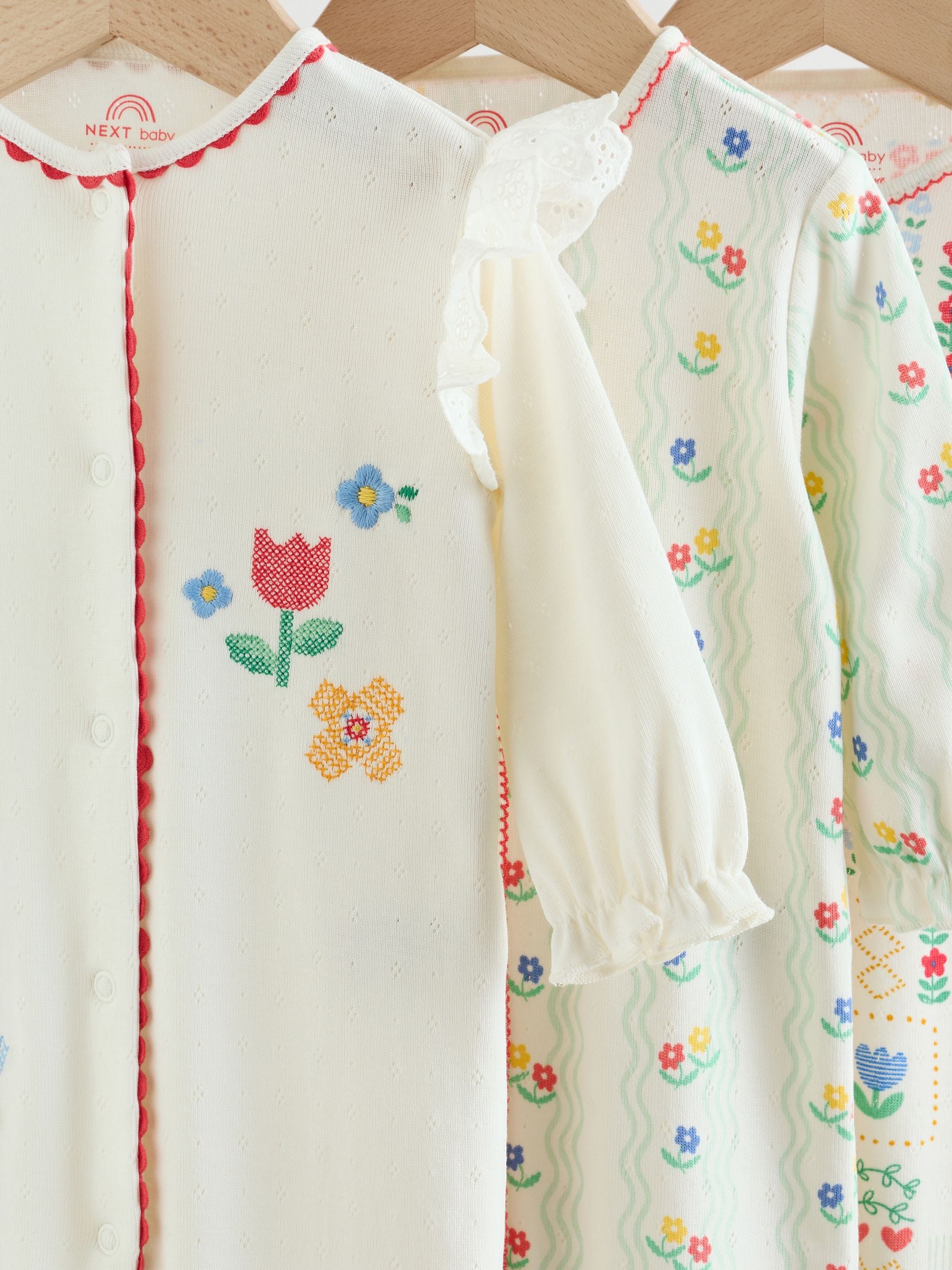 Red/White/Navy Baby Sleepsuits 3 Pack (0mths-3yrs) image 7