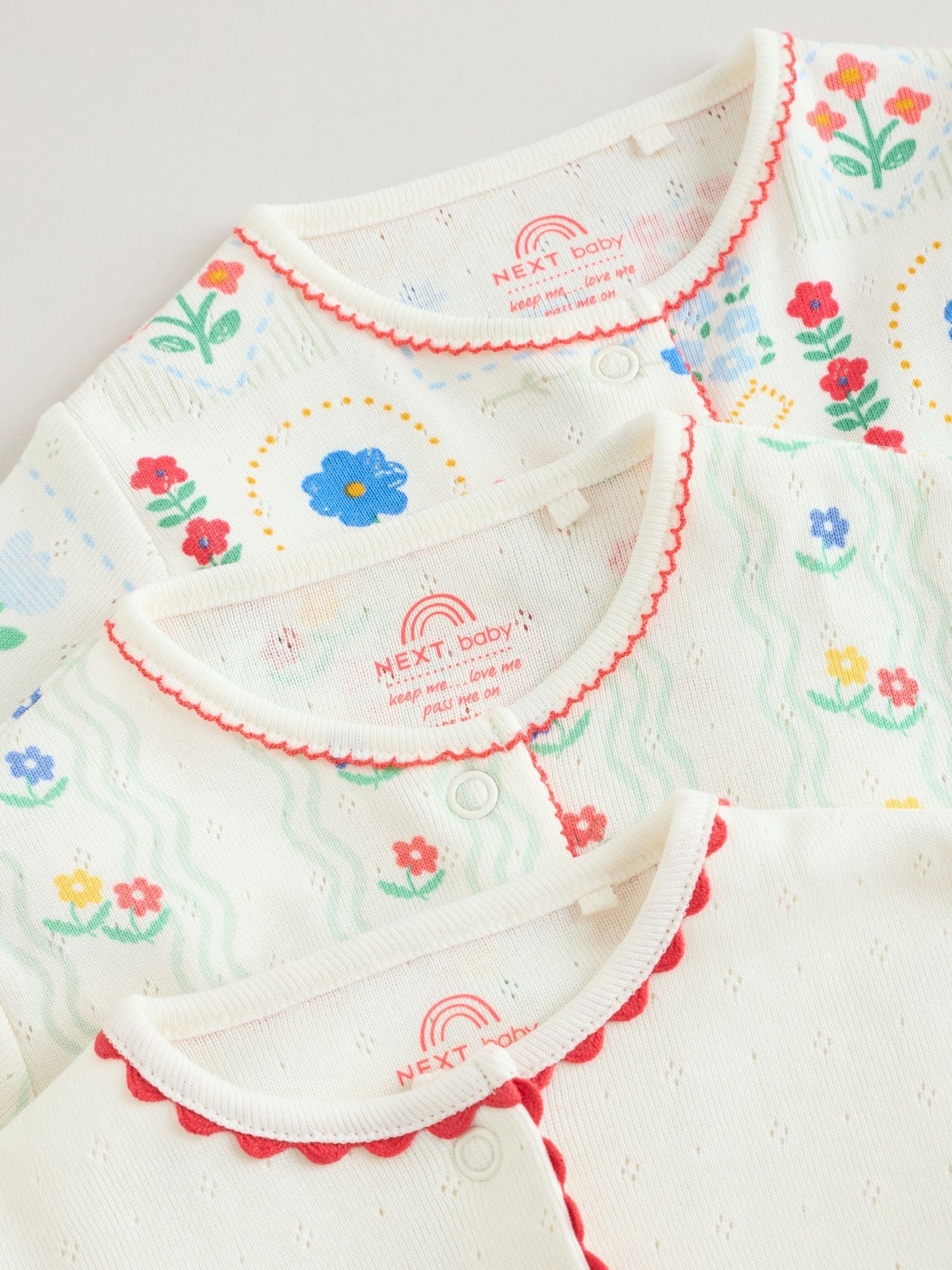 Red/White/Navy Baby Sleepsuits 3 Pack (0mths-3yrs) image 8