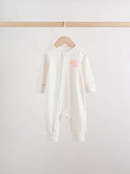 Pink Two Way Zip Baby Sleepsuit 3 Pack (0mths-3yrs) image 5