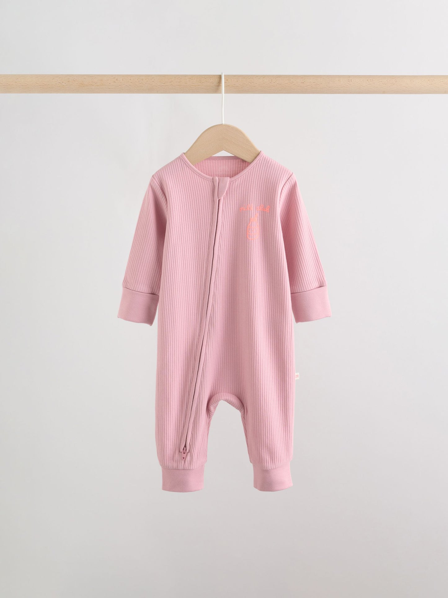 Pink Two Way Zip Baby Sleepsuit 3 Pack (0mths-3yrs) image 8