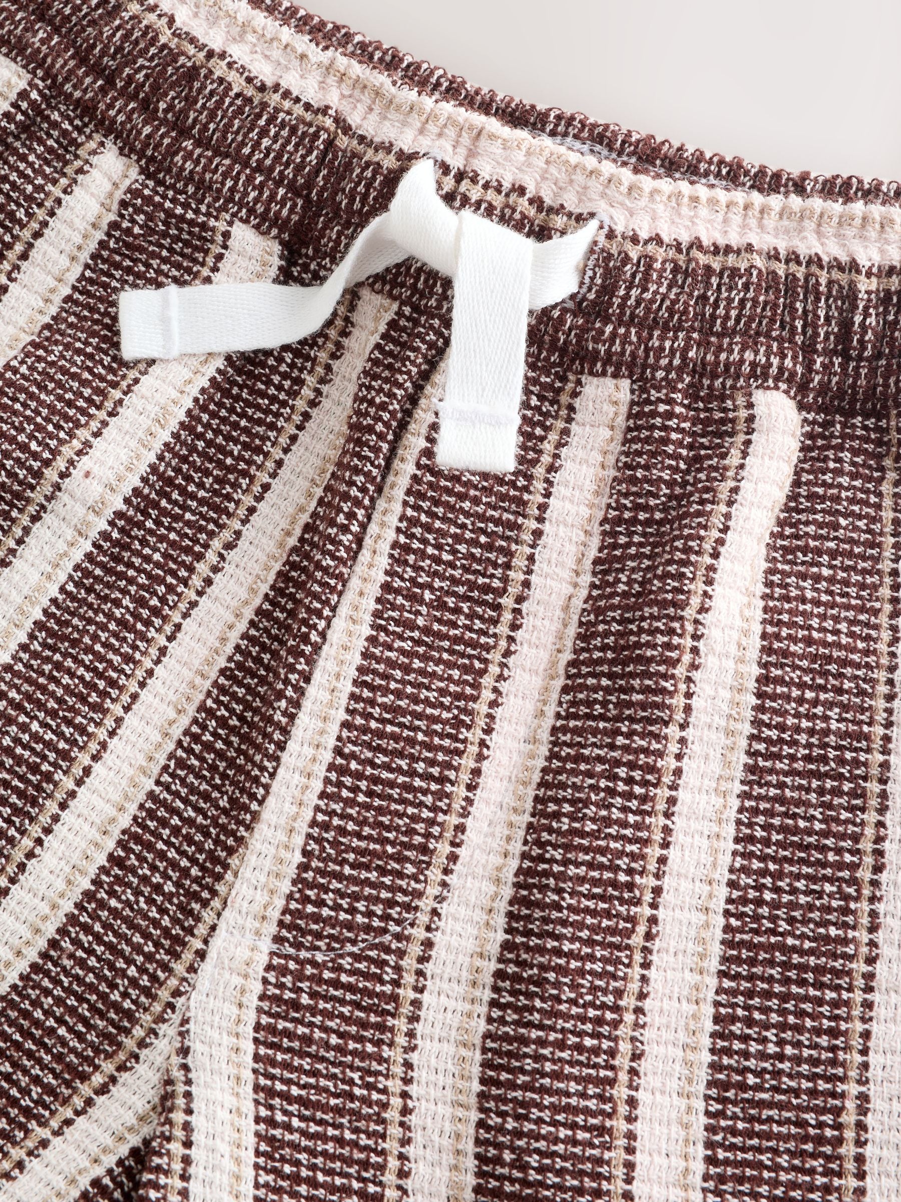 Dsiney Kidz - Chocolate Brown Short Sleeve Textured Stripe Shirt and Shorts Set (3-16yrs) image 11