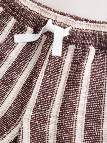Dsiney Kidz - Chocolate Brown Short Sleeve Textured Stripe Shirt and Shorts Set (3-16yrs) image 11