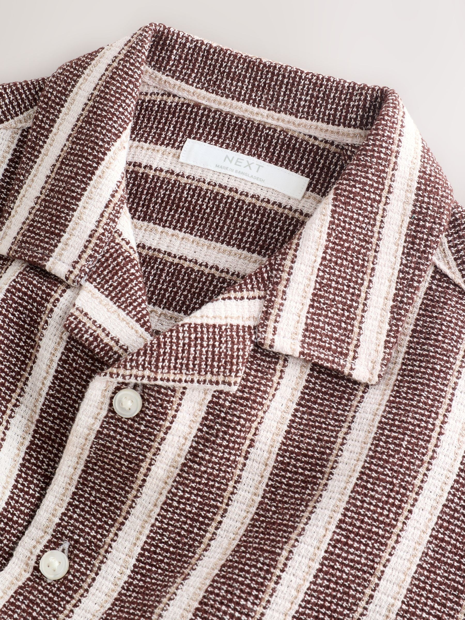 Dsiney Kidz - Chocolate Brown Short Sleeve Textured Stripe Shirt and Shorts Set (3-16yrs) image 8