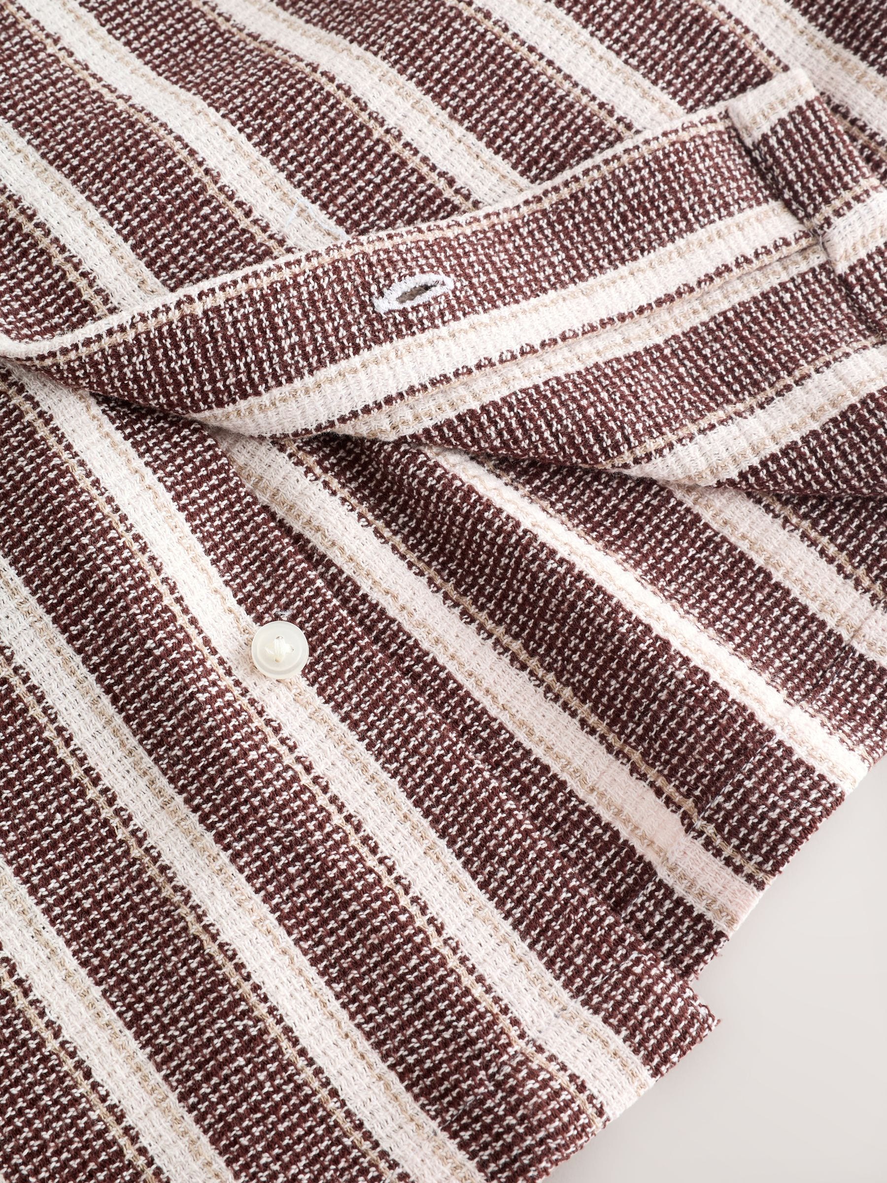 Dsiney Kidz - Chocolate Brown Short Sleeve Textured Stripe Shirt and Shorts Set (3-16yrs) image 9