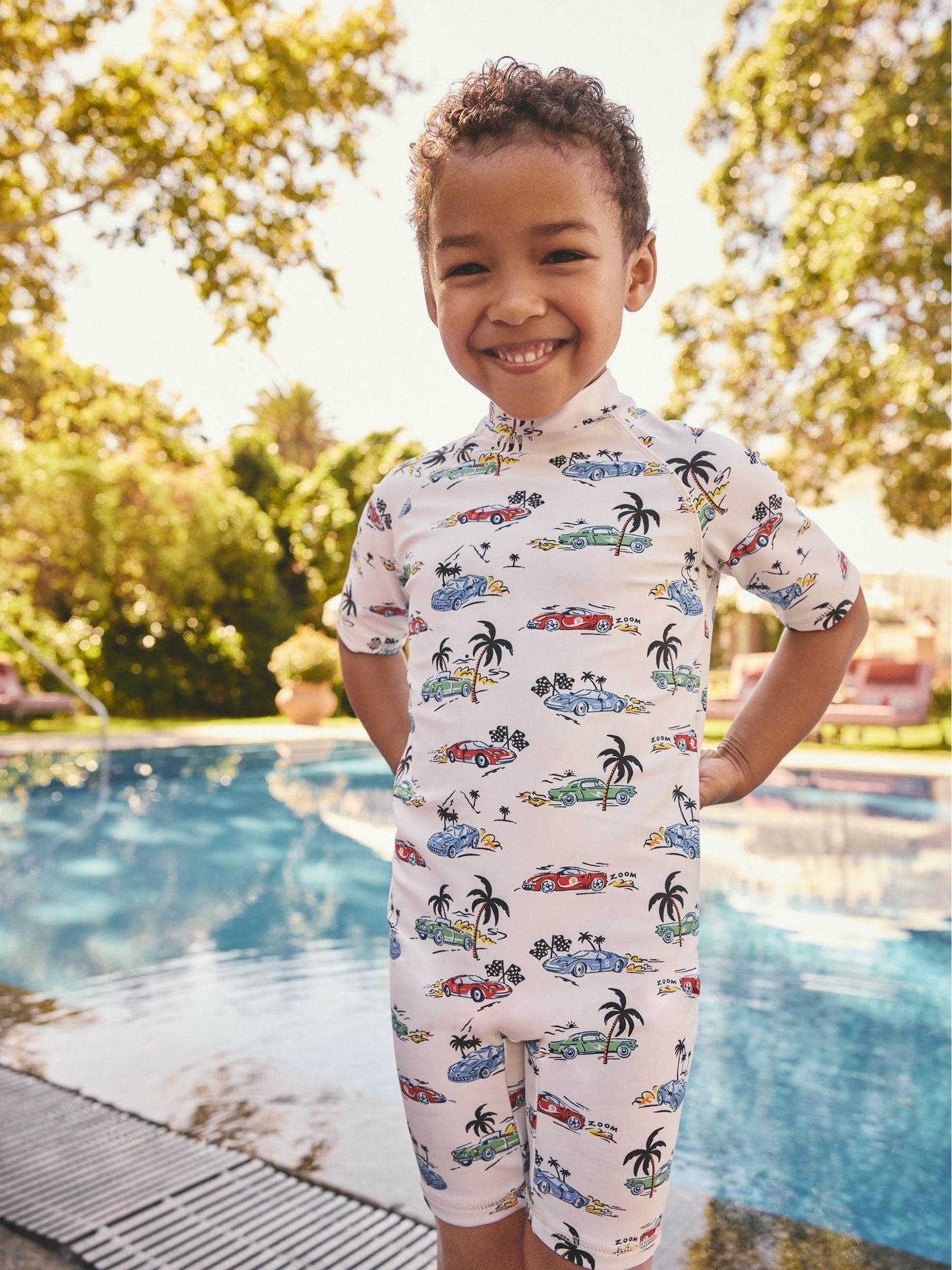 White Cath Kidston Sunsafe All-In-One Swimsuit (3mths-7yrs) image 1