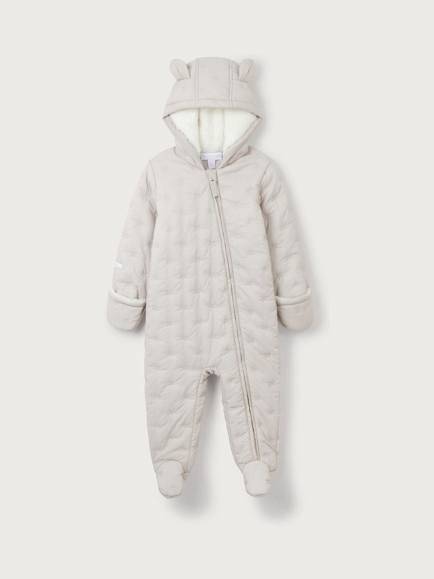 The White Company Natural Star Quilted Pramsuit image 1