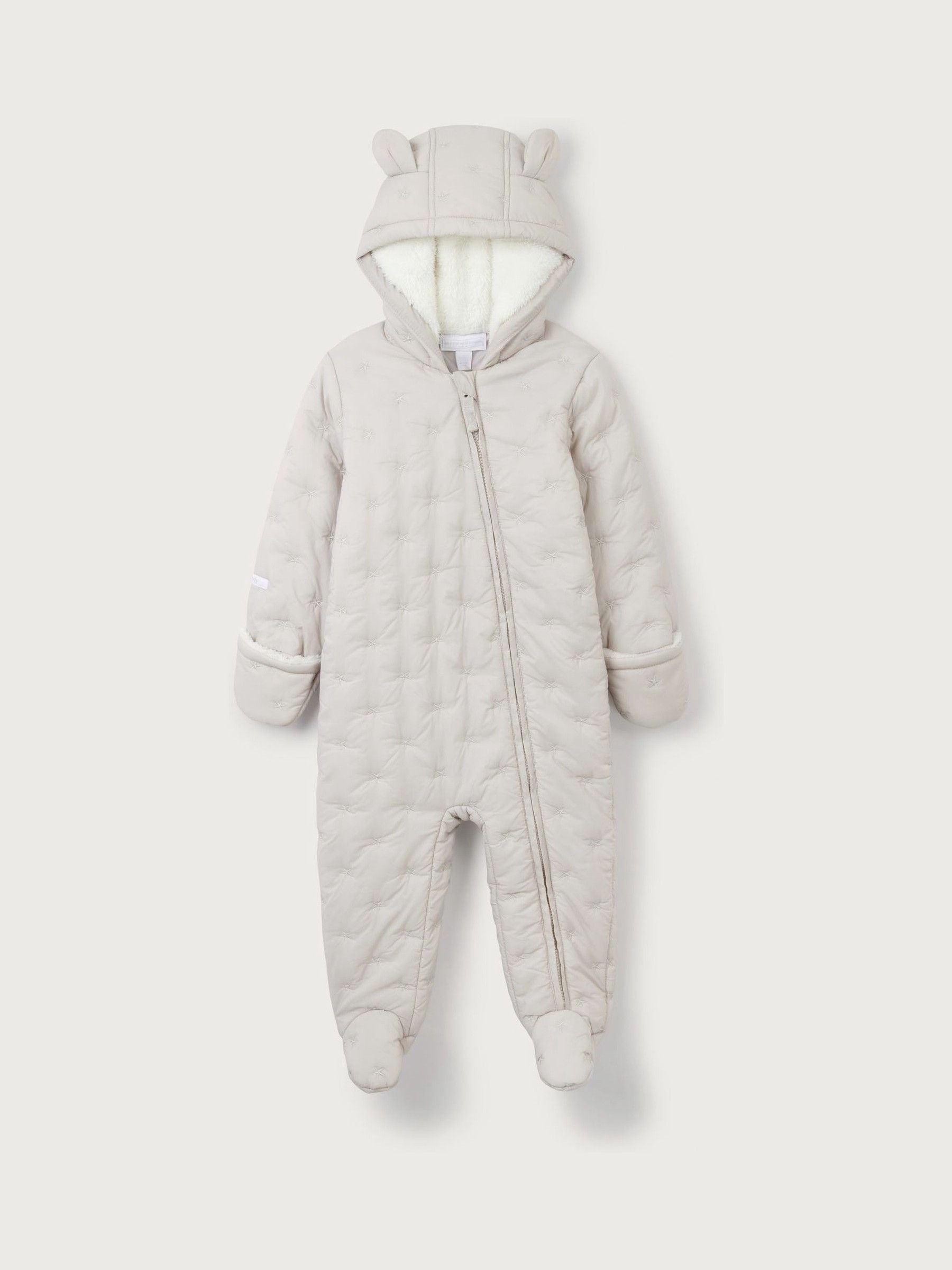 The White Company Natural Star Quilted Pramsuit image 1