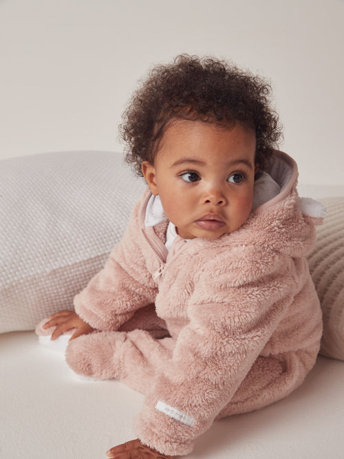 The White Company Pink Fleece Romper image 1