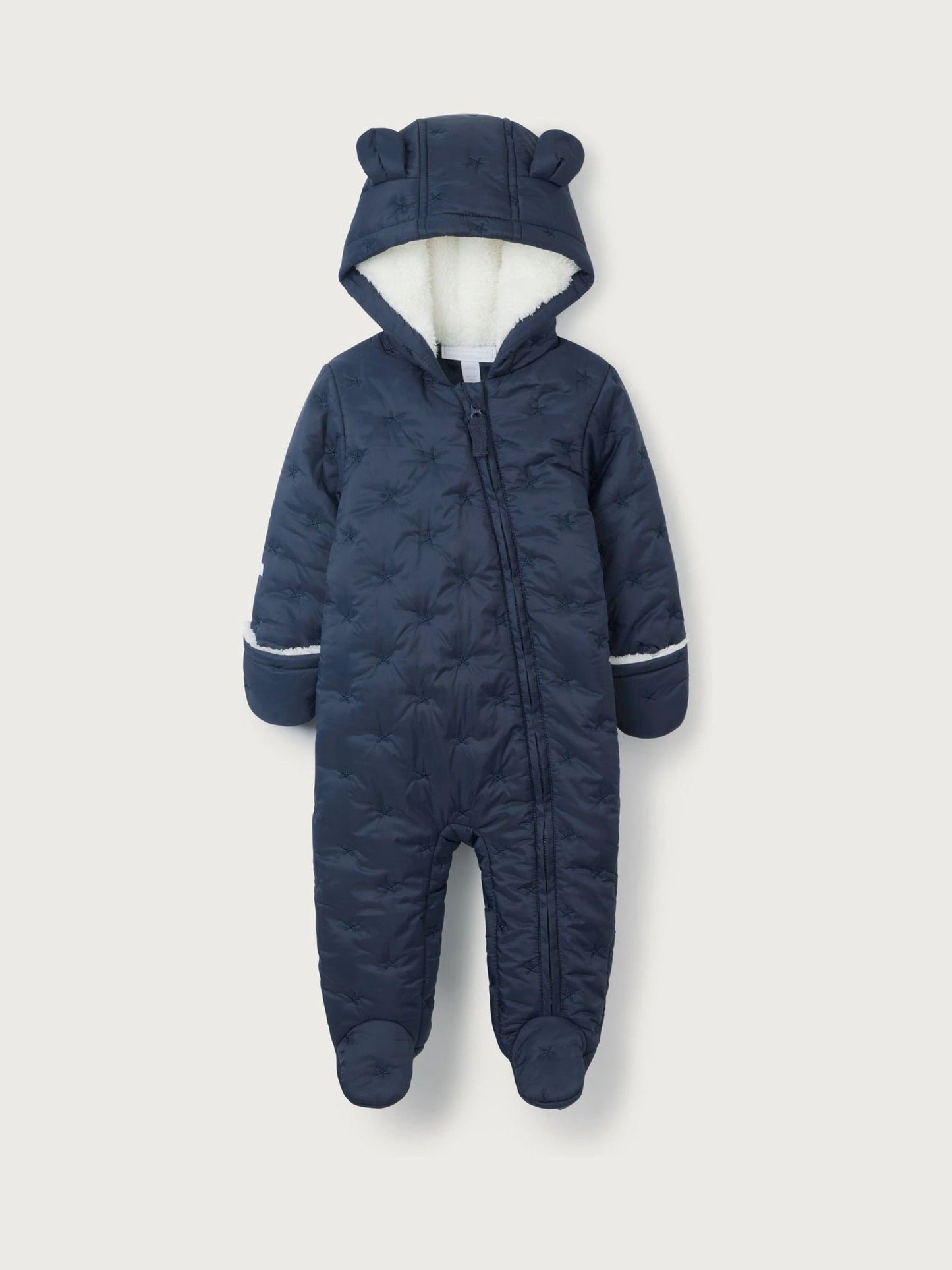 The White Company Blue Star Quilted Pramsuit image 1