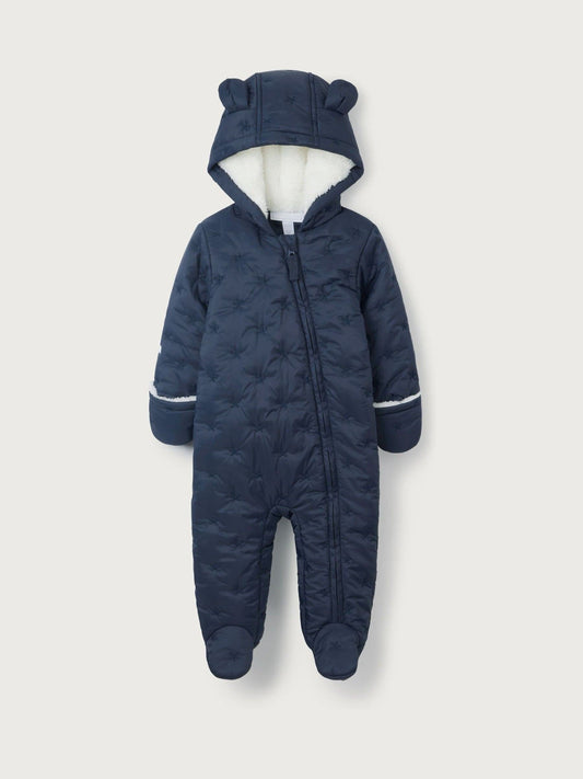 The White Company Blue Star Quilted Pramsuit image 1