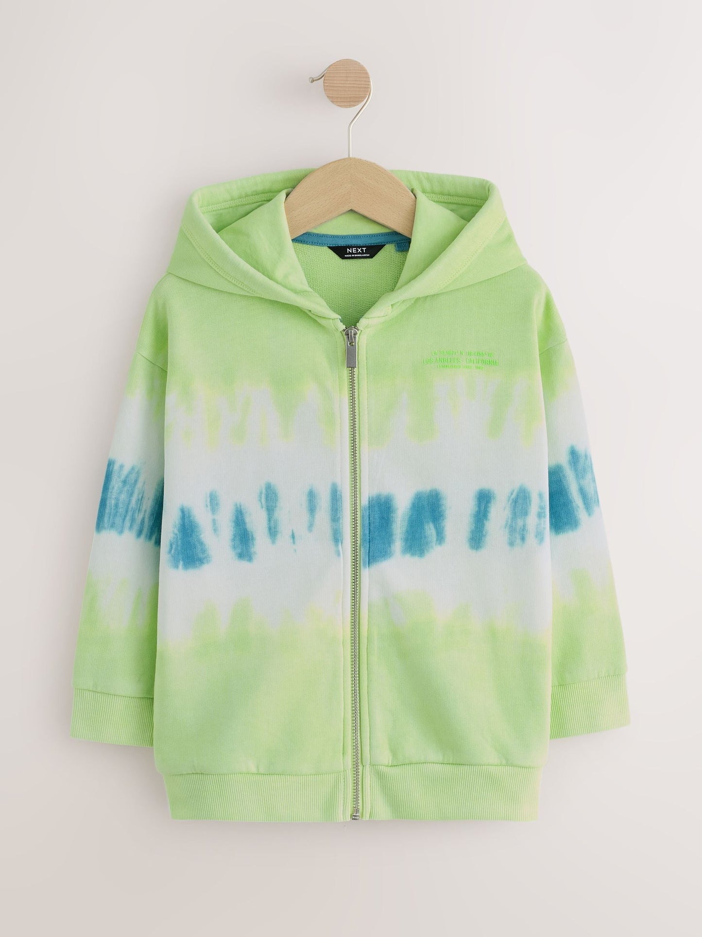 Dsiney Kidz - Lime Green Tie Dye Regular Fit Graphic Zip Through Hoodie (3-16yrs) image 1