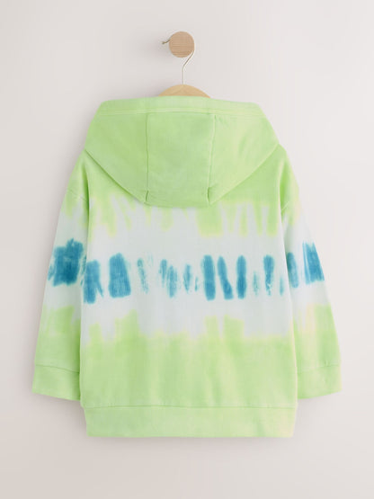 Dsiney Kidz - Lime Green Tie Dye Regular Fit Graphic Zip Through Hoodie (3-16yrs) image 2