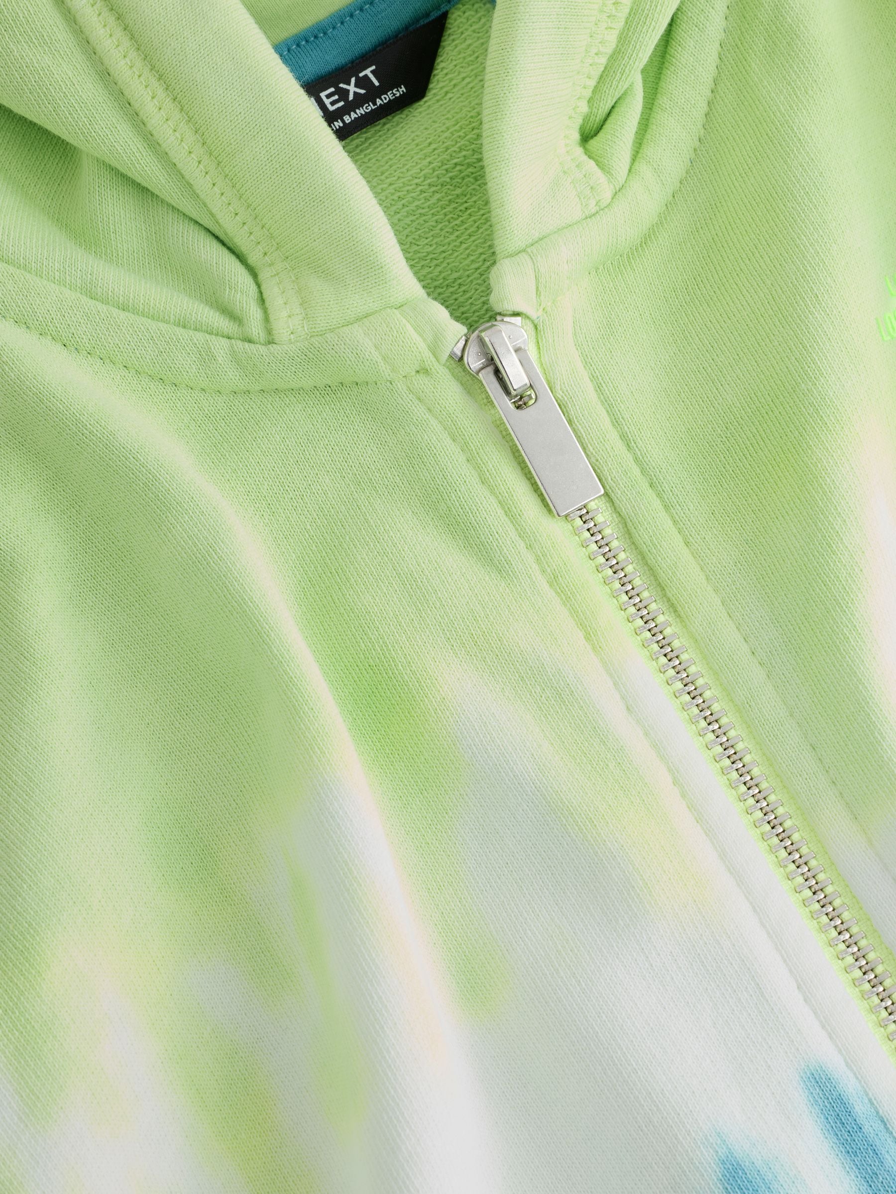 Dsiney Kidz - Lime Green Tie Dye Regular Fit Graphic Zip Through Hoodie (3-16yrs) image 3
