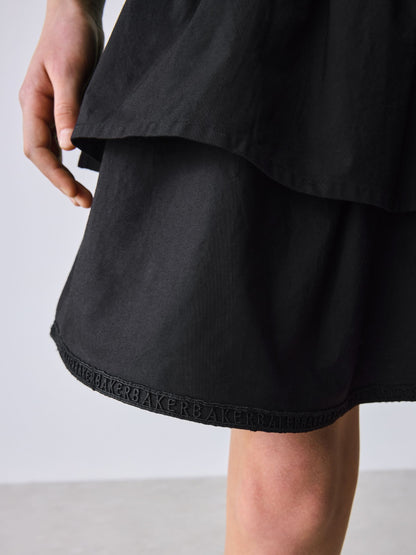 Baker by Ted Baker Drop Waist Cotton Mix Tiered Black Dress image 5