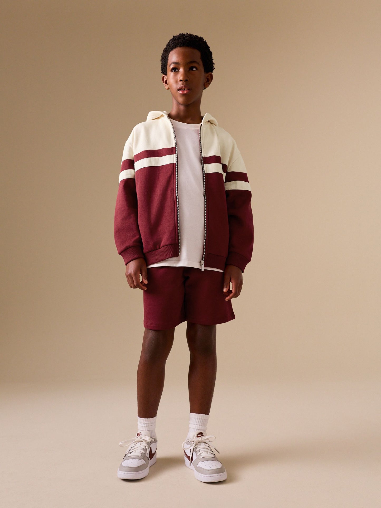 Dsiney Kidz - Burgundy Red Colourblock Zip Through Hoodie Set (3-16yrs) image 1