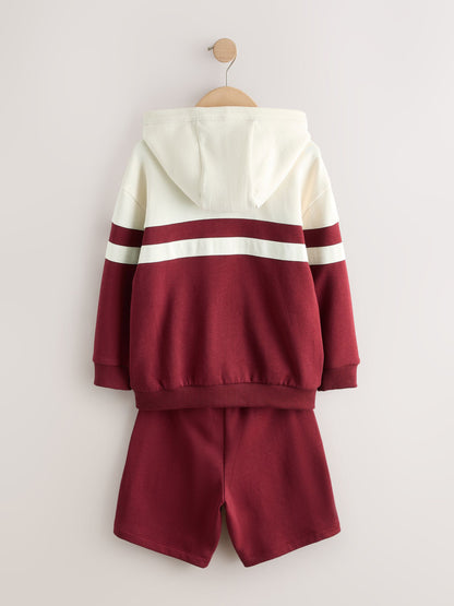 Dsiney Kidz - Burgundy Red Colourblock Zip Through Hoodie Set (3-16yrs) image 8