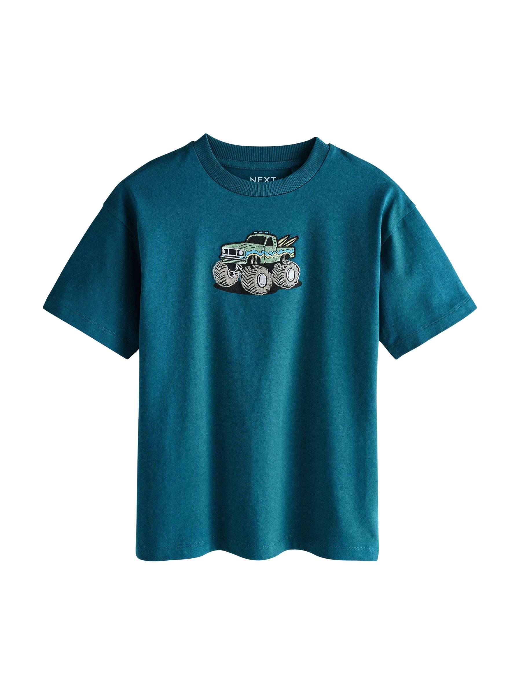 Dsiney Kidz - Teal Blue Truck Short Sleeve Graphic T-Shirt (3-16yrs) image 1
