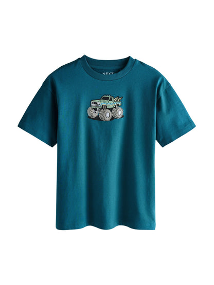 Dsiney Kidz - Teal Blue Truck Short Sleeve Graphic T-Shirt (3-16yrs) image 1
